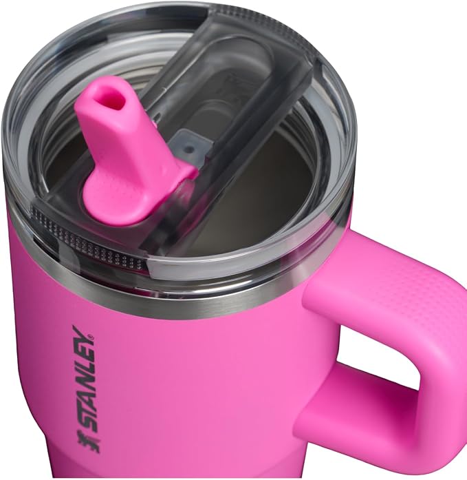 STANLEY Quencher ProTour Flip Straw Tumbler with Leakproof Lid 20 oz | Built-in Straw and Handle | Cup Holder Compatible for Travel | insulated Stainless Steel Cup | BPA-Free | Hot Pink