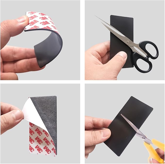 16-Pack Flexible Magnetic Strips with Adhesive Backing (1"x3") - Strong Cut-to-Size Magnets for DIY, Classroom, Fridge & Whiteboard Organization - Teacher Supplies, Crafts & Home Use