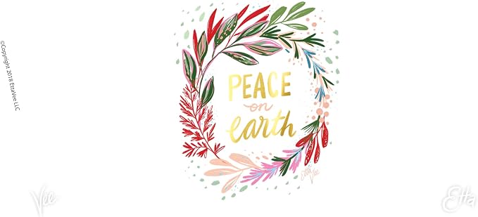Tervis EttaVee Christmas Holiday Peace On Earth Made in USA Double Walled Insulated Tumbler Travel Cup Keeps Drinks Cold & Hot, 16oz, Peace