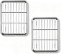 Onader Small Baking Cookie Sheet with Rack Set of 2, Stainless Steel 1/8 Sheet Pans for Baking, 9¼ x 7 Inch Metal Toaster Oven Tray with Cooling Rack, 2 Pans + 2 Racks