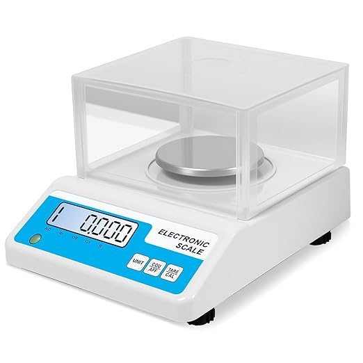 Lab Analytical Balance Scale 500g x 0.001g, 001 Gram Scale High Precision Digital Scale with Windshield, Jewelry Scale for Gold Powder Laboratory Kitchen School, 4 Units with LCD Display