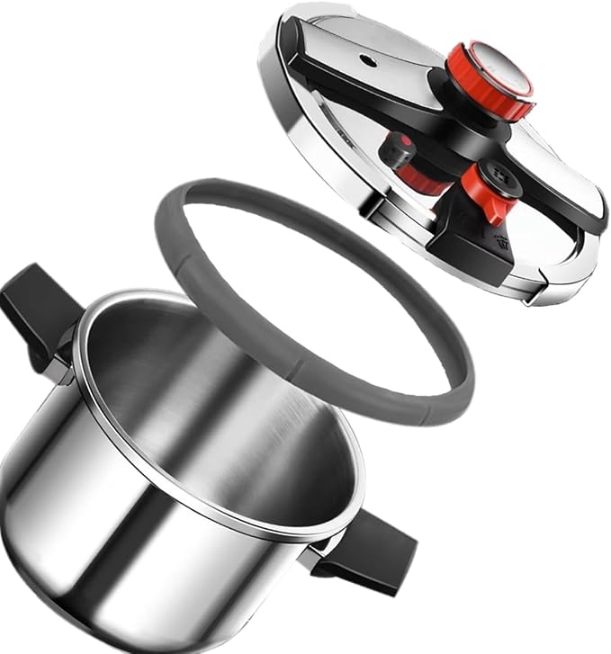 Stainless Steel Pressure Cooker,304 Stainless Steel Cookware with Easy Opening&Closing Lid, Works on All Cook1tops (6 Quart)