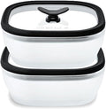 Anyday 2 Pack 2.5 Cup Microwavable Glass Lunch Containers With Glass Lids, Microwave Safe Lunch Bowls with Lids for Work, Food Storage, Bento Box Meal Prep Container