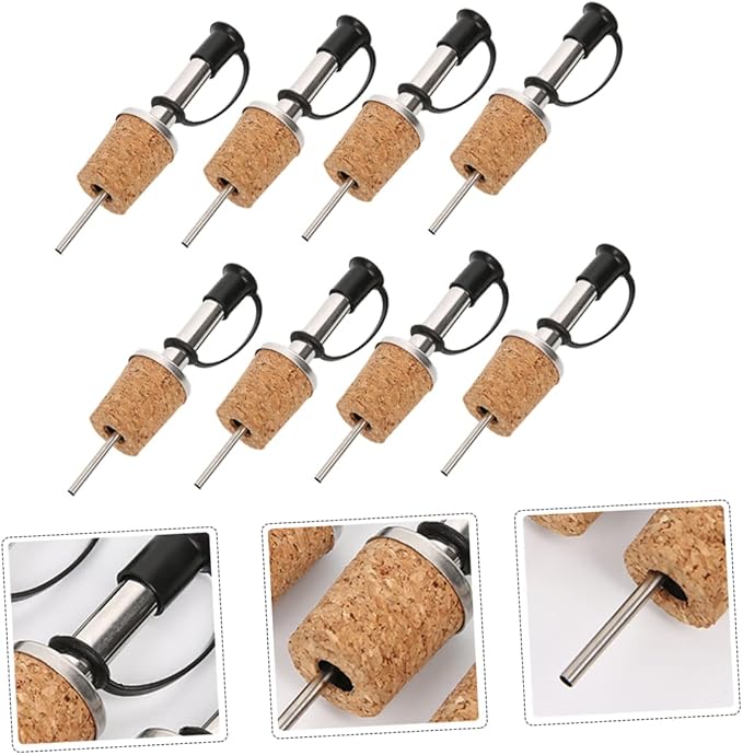 Ciieeo 2sets 8pcs Wine Cork Pourer Wine Spout for Airtight Sealing and Soda Bottles Home Bar Accessory 8pcs*2
