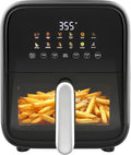NEWBULIG 7.9QT Air Fryer with Transparent Window, 12-In-1 Large Air Fryers for Family, 400°F Wide Temperature for Rapid Heat, Roast Bake Dehydrate Reheat, Dishwasher Safe, Nonstick Basket, 1800W