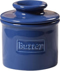 Butter Bell - The Original Butter Bell crock by L Tremain, a Countertop French Ceramic Butter Dish Keeper for Spreadable Butter, Café Retro Collection, Royal Blue, Glossy Finish