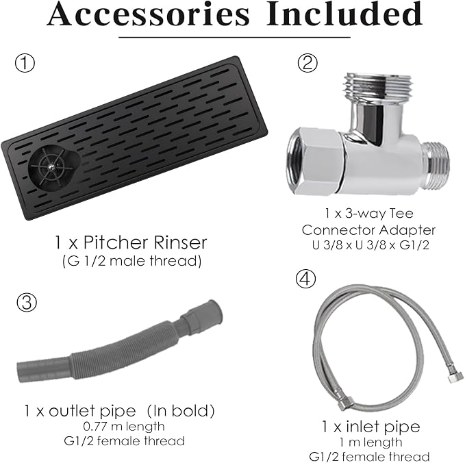 KF25-Black Stainless Steel Bar Glass Pitcher and Drip Tray Washer for Home Kitchen Hotel Cafe Restaurant