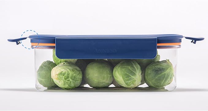 LocknLock Tritan Plastic Bisfree Modular Plus Food Storage Container Set, 10-Piece Set, BPA-Free, Modular Stacking, Tritan, Navy