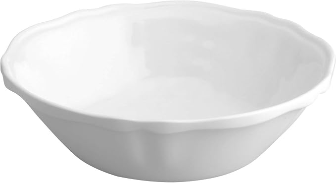 UPware 12 Piece Dimple Melamine Dinnerware Sets, Outdoor Dishes Set, Plates and Bowls Sets, Service for 4, White
