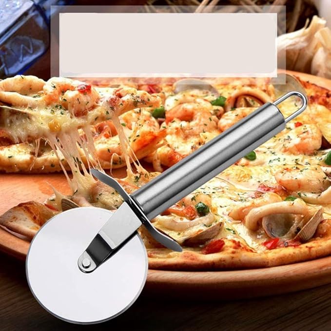 New multifunctional stainless steel pizza cutter 2 in 1 single wheel spatula creative baking tool