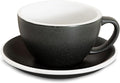 Loveramics Matt Cappuccino Cup, 10 oz Ceramic Latte Art Mug with Saucer, Thick-walled stoneware cup Set, Barista Latte Cup Set for Latte, Cappuccino, Tea - Mineral Colors (Anthracite, 10OZ)