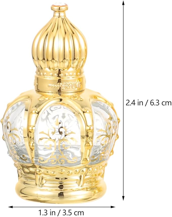 Housoutil 10ml Essential Oil Glass Roller Bottle, 20PCS Refillable Vintage Perfume Bottles, Middle Eastern Style Glass Roll on Dispenser with Cap for Thai Amulet Essential Oil Catholic Baptism