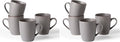 famiware Venus Coffee Mugs for 4, 12 oz Mug Set, Dringking Cup with Handle for Coffee, Tea, Cocoa, Milk, Dark Grey (Pack of 2)