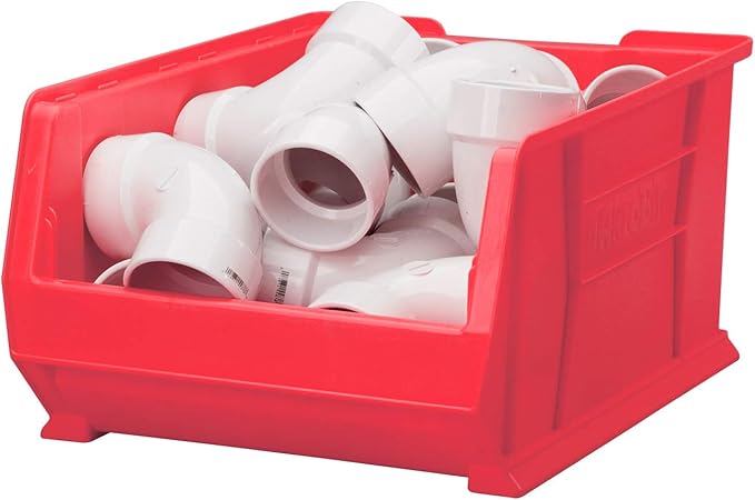 Akro-Mils 30288 Super-Size AkroBins Plastic Storage Bins, Space-Saving Stackable Bins for Garage, Classroom, Warehouse Organization, 24" L x 16" W x 11" H, Red, 1-Pack