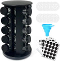KALINCO Rotating Spice Rack Organizer, Revolving Spice Rack for Cabinet, Stainless Steel Spice Organizer with Jars(20-Jar) Black