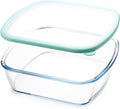 NUTRIUPS 9 x 9 Glass Baking Dish with Lid, 9 x 9 Baking Pan, 2.75QT LARGE and DEEP Baking Dish for Oven (Green, 2.6L)