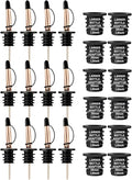 12-Pack Liquor Bottle Pourers with Adapters, Liquor Pour Spout Adapters set for for Large Oil Olive Bottles and Liquor Bottles - Up to 1 Inch/25mm Neck Converts Spout into a Large Pour Spout,Rose Gold