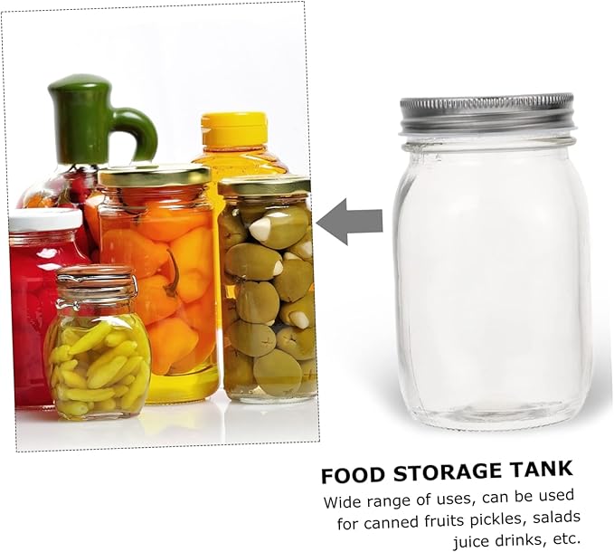 6pcs Assorted Sealing Jars with Airtight Lids Multi-functional Storage Containers for Canning Preserving and Meal Prep