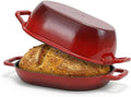 Northriver Casting Enameled Cast Iron Oval Dutch Oven for Bread Baking，12"x8" Bread Pot with Lid，Ideal for Sourdough, Artisan Loaves & Family Meals，5 Qt