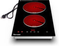 TOPWISH Electric Stove 2 Burner Electric Cooktop, 12 Inch Plug-in Stove Top | Electric Kitchen Stoves with Timer & Child Lock, 110V Cook Top Stove Electric Burners for Cooking, Built-in