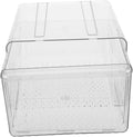 SOLUSTRE Refrigerator Organizer Bin with Drawer Clear Plastic Storage Box for Fruit Vegetables and Dairy Stackable Kitchen Storage for Organized Fridge Easy to Clean
