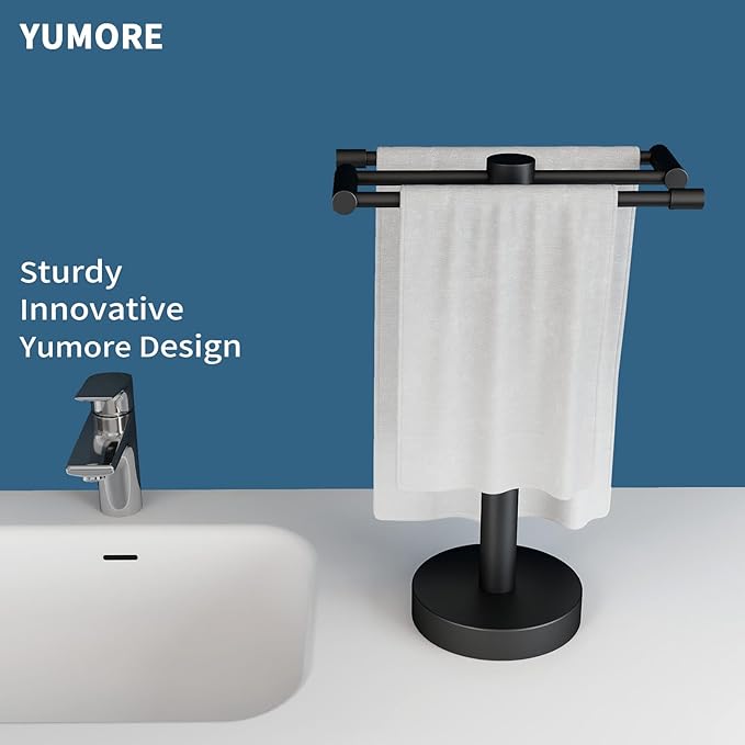 YUMORE Hand Towel Holder Stand Free Standing Countertop Towel Rack Hanger for Bathroom Kitchen