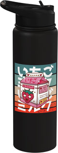 Kawaii Milk Carton Japanese Culture Adorable Strawberry Cute Stainless Steel Insulated Water Bottle