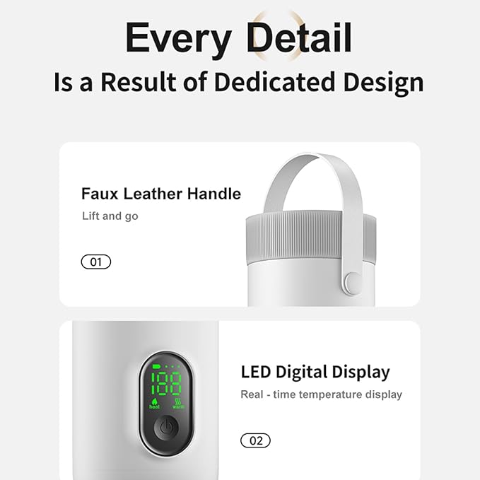 fosa Portable Cordless Electric Kettle, Rechargeable Travel Kettle, Battery Powered Kettle 350ML, 10 Min Quick Boil, with 27000mAh Battery for Outdoor Camping Car Travel