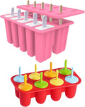 Miaowoof 10-Cav & 8-Cav Silicone Popsicle Mold for Kids, Non-BPA Premium Silicone Popsicles Molds Set