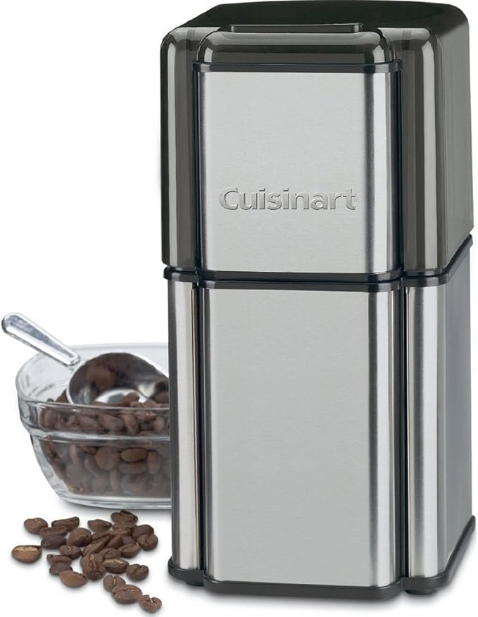 CUISINART Coffee Grinder, Electric Burr One-Touch Automatic Grinder with18-Position Grind Selector & DCG-12BC Grind Central Coffee Grinder, Blade, Silver