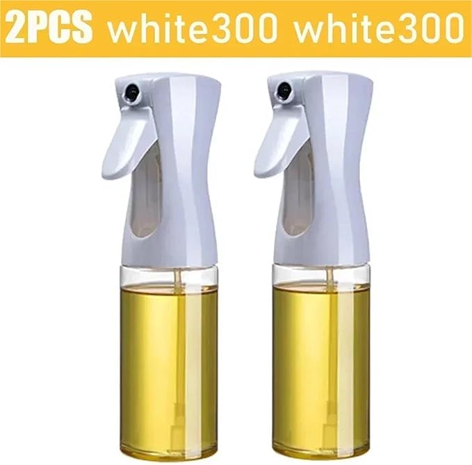 Oil Spray Bottle, 200/300/500 Oil Spray Bottle Household Kitchen Control Barbecue Cooking,for Salad Making, Baking(2pc 300ml white)