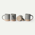 MORA Medium Mugs Set of 4, 16oz Ceramic Pottery Latte Mugs/Coffee Cups - Microwave and Dishwasher Safe - Peppercorn