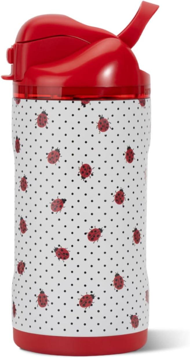 HydroJug Ease2o 14oz Kids Water Bottle with Straw & Chug Lid, Ladybyg