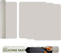 Silicone Mat for Kitchen Counter, Silicone Mat Trimable to Size (Light Grey, 15.7×11.8inch-4pcs), BPA-Free Silicone Placemat, Heat-Resistant NonSlip Table Mat for Air Fryer, Countertop Protector Mat