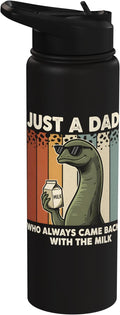 Nessie Dad Who Always Came Back With The Milk Retro Sunset Stainless Steel Insulated Water Bottle