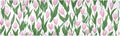 2 in 1 Table Runner Trivet for Hot Pots and Pans Heat Resistant Non Slip Waterproof 39 x 12 Inch Decorative Table Protector for Kitchen Countertop Small Tulips Pink