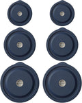 Replacement Lids for Pyrex 7200-PC 2 Cup and 7201-PC 4 Cup and 7402-PC 6/7 Cup, Silicone Round Storage Cover Lid for Anchor Hocking Glass Bowl 6 Pack Dark Blue
