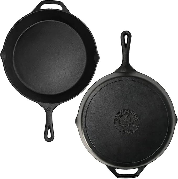 12 Inch Round Large Pre-Seasoned Cast Iron Skillet