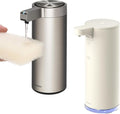 Mooas Automatic Soap Dispenser Bundle - Foaming (Ivory) & Liquid Metal Touchless Automatic Soap Dispensers, Stainless Steel, Rechargeable, Adjustable Levels, IPX5 Waterproof for Bathroom & Kitchen