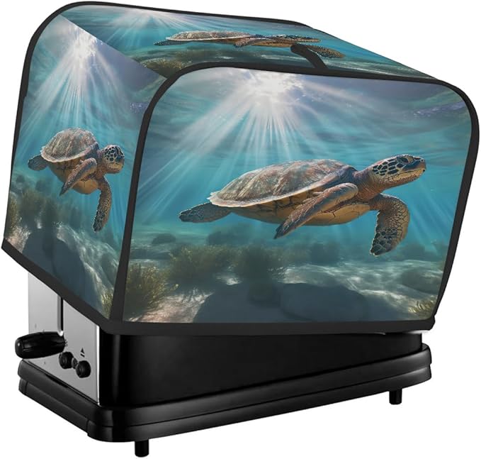 Sea Turtle Petrel Sunshine 2 Slice Toaster Cover Dust And Fingerprint Bread Maker Cover Bakeware Protector Washable Appliance Covers Kitchen Accessories For Home Kitchen Women Gift