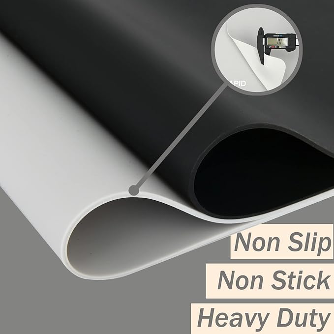 Extra Large Silicone Mat 36" x 24" Place Mats, Heat Resistant Mat for Kitchen Countertop Protector, Thick Placemats Washable Silicone Mats for Kitchen Counter Mat Dining Table Mat, Grey, Sapid