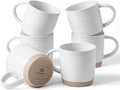 famiware Coffee Mugs Set of 6, 13 oz Mug Set, Ceramic Cup Set with Handle for Coffee, Tea, Cocoa, Milk, Constellation Series, Polar White
