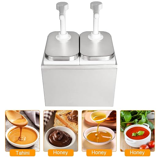4.2QT Ketchup Pump, Sauce Dispenser,Commercial Pump Station Stainless Steel Dispenser for Hot Chocolate, Hot Fudge, Ketchup, Condiment,Caramel, Condiment, Mustard, Mayonnaise