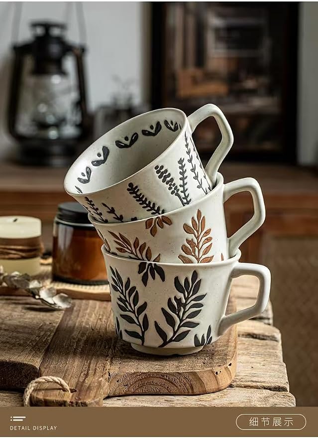 Ceramic Coffee Mugs 12 oz, Cups Set of 4, Mug for Coffee Milk Latte Cappuccino Tea, for Office Home shwasher Microwave Freezer Safe(Golden)