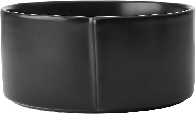Pfaltzgraff Contemporary Edge 12 Piece Stoneware Dinnerware Set, Service for 4, Plate and Bowls with High Rims for Everyday use, Black