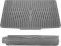 Teenyyou Extra Large Silicone Dish Drying Mat For Kitchen Counter Drying Pad 23.6 x 19 Inch Rubber Dish Drainer Mat with Drain Lip for Sink Drawer Liner(Grey)