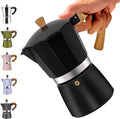 6 Cup Aluminum Moka Pot Classic Stovetop Espresso Coffee Maker 300ml 10oz Coffeemaker Percolator Mocha Pot Greca Coffee Maker Cafe Makers for Italian and Cuban Café Brewing Black