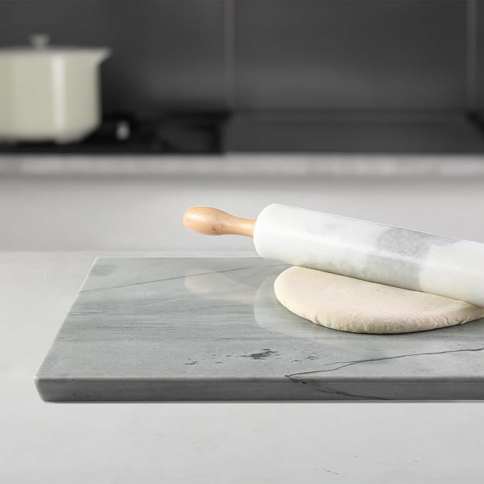 Koville Brazilian Natural Quartzite Cutting Board for Kitchen, 16x12inch Large Hand Crafted Stone Slab for Cheese, Charcuterie, Pastry Board - Wedding Gift, House Warming Gift
