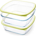 NUTRIUPS 2 Pack 9 x 9 Glass Baking Dish with Lid, 9 x 9 Baking Pan, 2.75QT LARGE and DEEP Baking Dish for Oven (Yellow, 2 Pack, 2.6L)