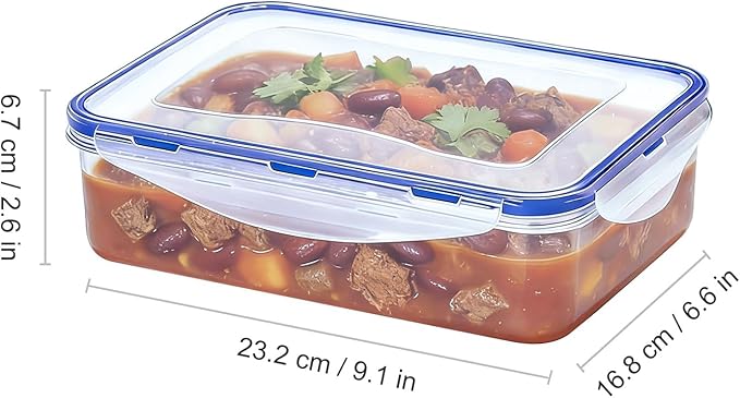 KIGI Food Storage Containers with 4-Sided Locking Airtight Lids, Leak-Proof & Stackable, Ideal for Meal Prep, Lunch & Leftovers, Microwave Safe, BPA-Free Plastic (6.8 Cup, 6-Piece)